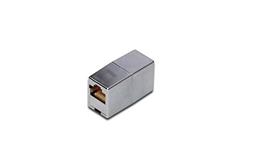 DIGITUS DN-93901 – RJ45 Kupplung Cat 5e – 1 Stück – LAN Kabel Verlängerung – Cat5e Netzwerkkabel Verbinder – PoE Kompatibel – Modulare Kupplung – Für Switch, DSL, Modem, Router, PC – Silber von DIGITUS