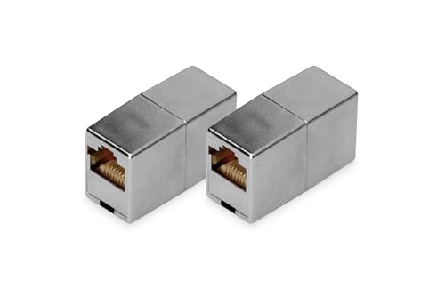 DIGITUS DN-93901 – RJ45 Kupplung Cat 5e – 2 Stück – LAN Kabel Verlängerung – Cat5e Netzwerkkabel Verbinder – PoE Kompatibel – Modulare Kupplung – Für Switch, DSL, Modem, Router, PC – Silber DIGITUS DN-93901 – RJ45 Kupplung Cat 5e – 2 Stück – LAN Kabel Verlängerung – Cat5e Netzwerkkabel Verbinder – PoE Kompatibel – Modulare Kupplung – Für Switch, DSL, Modem, Router, PC – Silber von DIGITUS