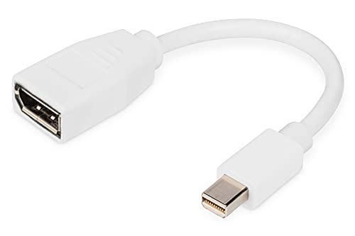 DIGITUS DisplayPort Adapterkabel - mini DP zu DP - Displayport 1.2 - UltraHD 4k/60Hz - 0.15m - Weiß von DIGITUS
