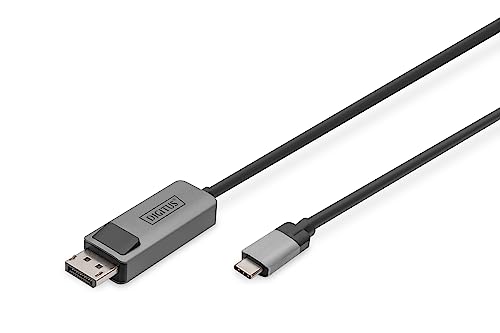 DIGITUS Displayport Adapterkabel - USB Typ-C zu Displayport 1.4-8k/30Hz - 4k/144Hz - Bidirektional - DP Alt-Mode - MST - 1 m - schwarz - Für iPhone, Macbook, iPad, Surface von DIGITUS