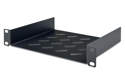 DIGITUS Fachboden - 1HE - 10-Zoll (254 mm) - Für Netzwerk-Schrank - 200 mm Tief - Perforiertes Stahl-Blech - Schwarz von DIGITUS