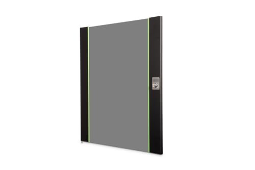DIGITUS Glas-Ersatztür für Unique Netzwerkschrank – 16 HE – passend für DN-19 16-U-SW, DN-19 16U-6/6-SW, DN-19 16-U-3-SW – mit Schloss und Schlüssel – Sicherheitsglas – Schwarz von DIGITUS