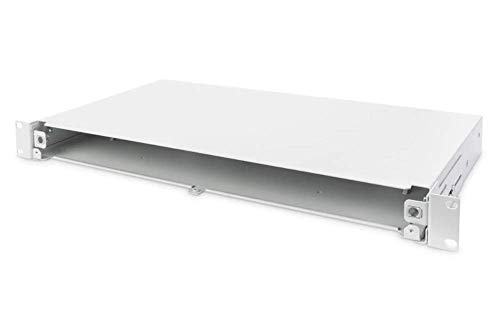 DIGITUS LWL Spleißbox - Glasfaser Patch-Panel - 19-Zoll 1HE - Unbestückt & Ohne Blende - Grau von DIGITUS