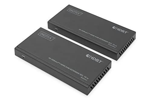 DIGITUS HDMI KVM Extender - 4k/30Hz - Sender & Empfänger - HDBaseT 1.0 - HDMI 1.4 - USB 1.1 - Reichweite bis 70m - Patchkabel ab Cat 5e von DIGITUS