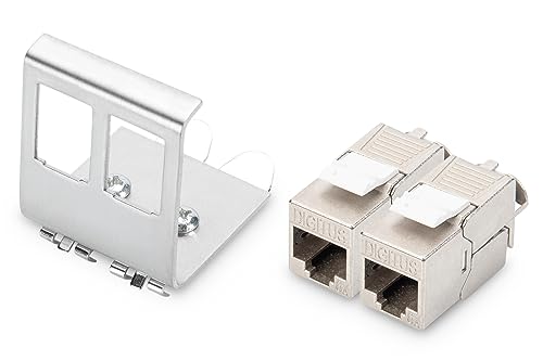 DIGITUS Set: Hutschienen-Adapter – 1 Stück – Mit 2x Cat6A Keystone-Modul – 45° Gewinkelt – Edelstahl – Offenes Gehäuse DIGITUS Set: Hutschienen-Adapter – 1 Stück – Mit 2x Cat6A Keystone-Modul – 45° Gewinkelt – Edelstahl – Offenes Gehäuse von DIGITUS