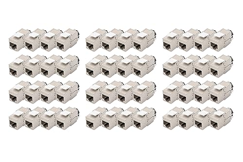 DIGITUS Keystone-Modul Cat-6A Geschirmt - 48 Stück - RJ45-Buchse - 500 MHz 10GBase-T - AWG 26-22 - Designfähig - Mit Rasthebel - Werkzeugfreie Montage von DIGITUS