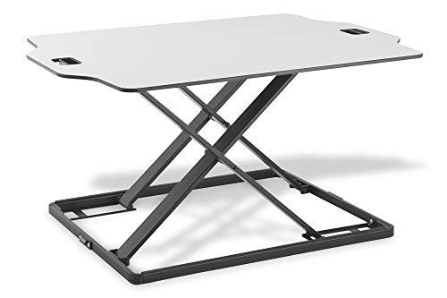 DIGITUS Kompakter Steh/Sitz Schreibtisch-Aufsatz - Ergonomischer Notebook-Arbeitsplatz 79 x 54 cm - Höhe von 2.6 - 40 cm von DIGITUS