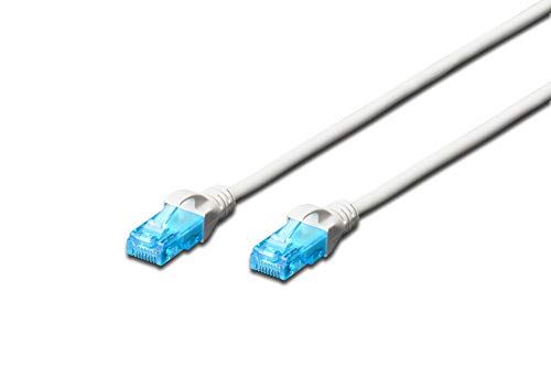 DIGITUS LAN Kabel Cat 5e - 3m - CCA Netzwerkkabel Mit RJ45 - U/UTP Ungeschirmt - Kompatibel zu Cat-6 & 5 - Weiß von DIGITUS