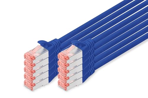 DIGITUS LAN Kabel Cat 6 - 0,25m - 10 Stück - RJ45 Netzwerkkabel - S/FTP Geschirmt - Kompatibel zu Cat 6A & Cat 7 - Blau DIGITUS LAN Kabel Cat 6 - 0,25m - 10 Stück - RJ45 Netzwerkkabel - S/FTP Geschirmt - Kompatibel zu Cat 6A & Cat 7 - Blau von DIGITUS