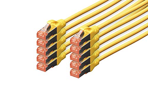 DIGITUS LAN Kabel Cat 6 - 0,25m - 10 Stück - RJ45 Netzwerkkabel - S/FTP Geschirmt - Kompatibel zu Cat 6A & Cat 7 - Gelb DIGITUS LAN Kabel Cat 6 - 0,25m - 10 Stück - RJ45 Netzwerkkabel - S/FTP Geschirmt - Kompatibel zu Cat 6A & Cat 7 - Gelb von DIGITUS