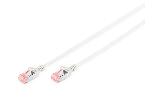 DIGITUS LAN Kabel Cat 6-0,5m - Slim - RJ45 Netzwerkkabel - U/FTP Geschirmt - Kompatibel zu Cat-6A - Grau von DIGITUS