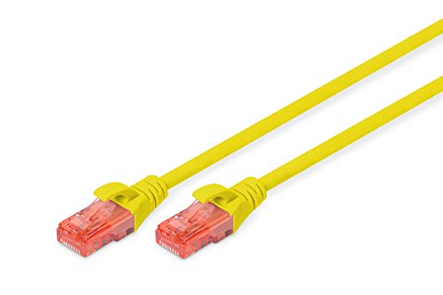 DIGITUS LAN Kabel Cat 6 - 1m - RJ45 Netzwerkkabel - UTP Ungeschirmt - Kompatibel zu Cat-6A & Cat-5e - Gelb von DIGITUS