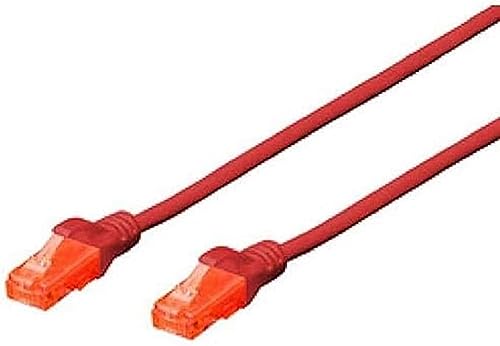 DIGITUS LAN Kabel Cat 6-5m - CCA Netzwerkkabel Mit RJ45 - U/UTP Ungeschirmt - Kompatibel zu Cat-6A & Cat-5e - Rot von DIGITUS