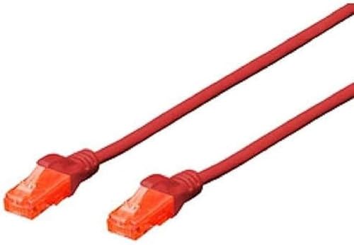 DIGITUS LAN Kabel Cat 6-5m - CCA Netzwerkkabel Mit RJ45 - U/UTP Ungeschirmt - Kompatibel zu Cat-6A & Cat-5e - Rot von DIGITUS