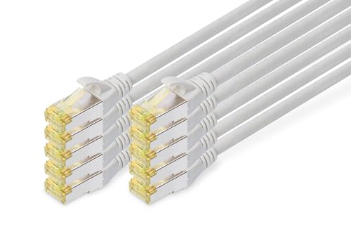DIGITUS LAN Kabel Cat 6A - 3m - 10 Stück - RJ45 Netzwerkkabel - S/FTP Geschirmt - Kompatibel zu Cat-6 & 7 - Grau DIGITUS LAN Kabel Cat 6A - 3m - 10 Stück - RJ45 Netzwerkkabel - S/FTP Geschirmt - Kompatibel zu Cat-6 & 7 - Grau von DIGITUS