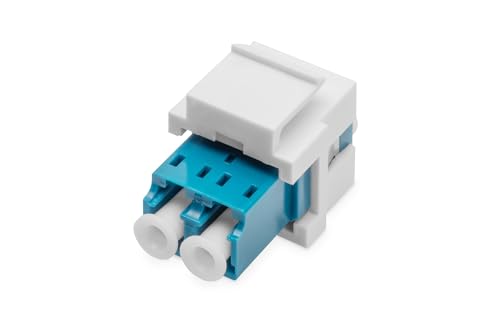 DIGITUS LWL-Keystone-Modul – LC/LC-Duplex – Singlemode Glasfaser – OS2 – Keramikhülse – für Patchpanel oder Anschlussdosen – Blau/Weiß von DIGITUS