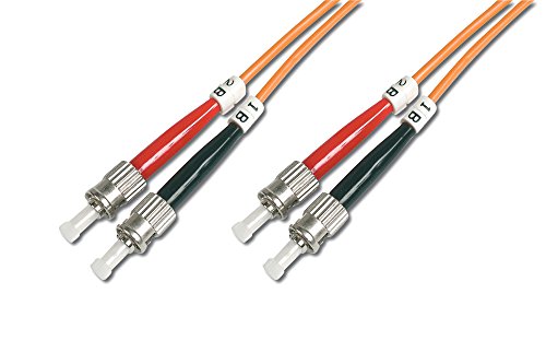 DIGITUS LWL Patch-Kabel OM2 - 2 m ST auf ST Glasfaser-Kabel - LSZH - Duplex Multimode 50/125µ - 10 GBit/s - Orange von DIGITUS