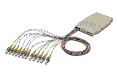 DIGITUS LWL Spleiß-Kassette - 12 Pigtails - Vormontiert - ST - OS2 - Durchgefärbt nach DIN IEC 60304 - Reinweiß von DIGITUS