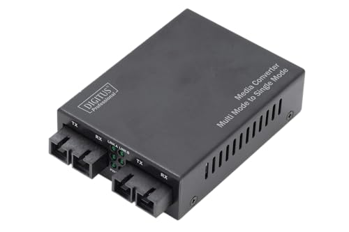 DIGITUS Medienkonverter - Multimode / Singlemode - Fast Ethernet - SC zu SC - 1310nm / 1310nm Wellenlänge - Schwarz von DIGITUS