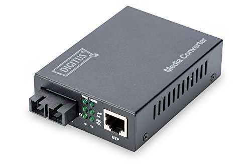 DIGITUS Medienkonverter - Singlemode - Gbit Ethernet - RJ45 / SC - 1310nm Wellenlänge - Bis 20km - Schwarz von DIGITUS