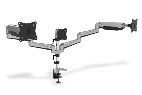 DIGITUS Monitorhalterung - Klemme & Gasdruckfeder - 3 Monitore - Bis 27 Zoll - Bis 3x 6 kg - VESA 75 & 100 - Silber DIGITUS Monitorhalterung - Klemme & Gasdruckfeder - 3 Monitore - Bis 27 Zoll - Bis 3x 6 kg - VESA 75 & 100 - Silber von DIGITUS