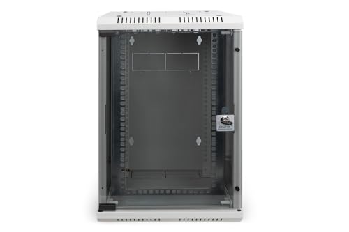 DIGITUS Netzwerk-Schrank 10" / 19" - Wandmontage - 10 Zoll (10HE horizontal) oder 19 Zoll (5HE vertikal) - Grau von DIGITUS