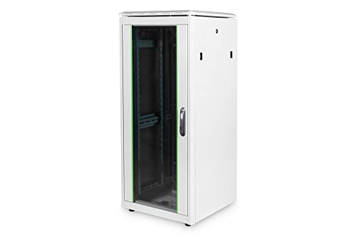 DIGITUS Netzwerkschrank - 19-Zoll Rack 26HE - 60x60 cm - Unique Serie - Traglast 800 kg - Nutztiefe 543 mm - Grau von DIGITUS