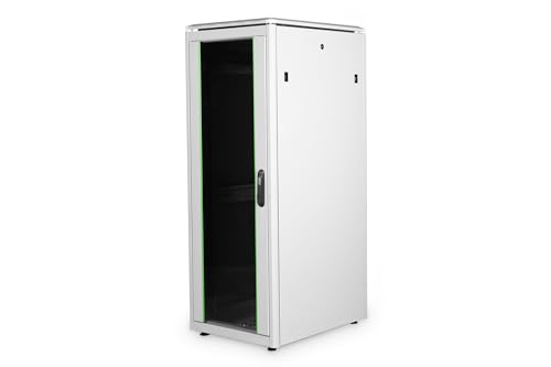 DIGITUS Netzwerkschrank - 19-Zoll Rack 32HE - 60x80 cm - Unique Serie - Traglast 800 kg - Nutztiefe 743 mm - Grau von DIGITUS