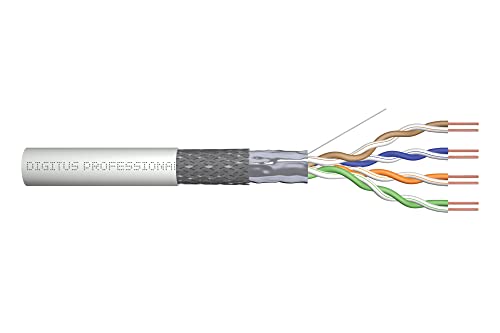 DIGITUS 305 m Cat 5e Netzwerkkabel - SF-UTP Simplex - BauPVO Eca - PVC Mantel - 100 MHz Kupfer AWG 24/1 - PoE Kompatibel - LAN Kabel Verlegekabel Ethernet Kabel - Grau von DIGITUS