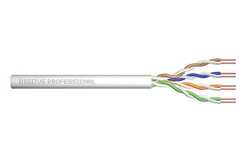 DIGITUS 305 m Cat 5e Netzwerkkabel - U-UTP Simplex - BauPVO Eca - PVC Mantel - 100 MHz Kupfer AWG 24/1 - PoE Kompatibel - LAN Kabel Verlegekabel Ethernet Kabel - Grau von DIGITUS