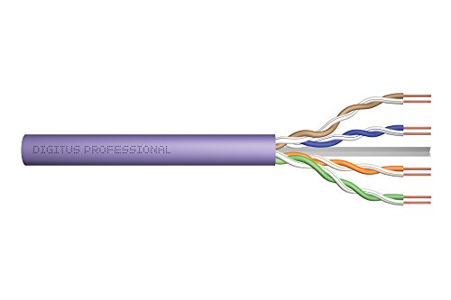DIGITUS 100 m Cat 6 Netzwerkkabel - U-UTP Simplex - BauPVO Eca - LSZH Halogenfrei - 250 MHz Kupfer AWG 23/1 - PoE+ Kompatibel - LAN Kabel Verlegekabel Ethernet Kabel - Violett von DIGITUS