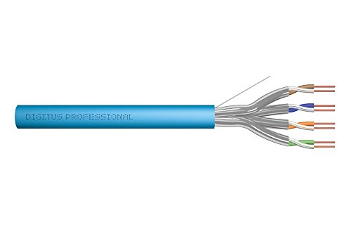 DIGITUS 305 m Cat 6A Netzwerkkabel - U-FTP (PiMF) Simplex - BauPVO Eca - LSZH Halogenfrei - 500 MHz Kupfer AWG 23/1 - PoE+ Kompatibel - LAN Kabel Verlegekabel Ethernet Kabel - Blau von DIGITUS