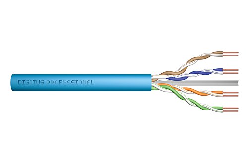 DIGITUS 500 m Cat 6A Netzwerkkabel - U-UTP Simplex - BauPVO Eca - LSZH Halogenfrei - 500 MHz Kupfer AWG 23/1 - PoE+ Kompatibel - LAN Kabel Verlegekabel Ethernet Kabel - Blau von DIGITUS
