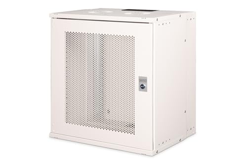 DIGITUS Netzwerkschrank - 19-Zoll Rack 12 HE - Unmontiert - Wandmontage - 400 mm Tiefe - 327 mm Nutztiefe - Traglast 60 kg - perforierte Stahltür - SOHO Pro-Serie - Grau von DIGITUS