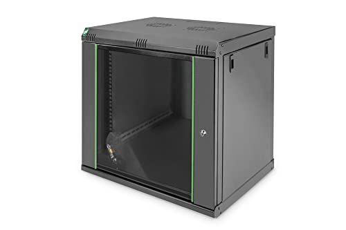DIGITUS Netzwerkschrank - 19 Zoll Rack - 12HE - Wandmontage - 450mm Tiefe - Traglast 60kg - Dynamic Basic Serie - Schwarz von DIGITUS