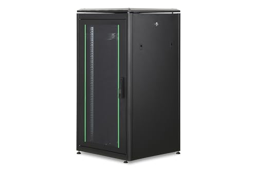 DIGITUS Netzwerkschrank - 19-Zoll Rack 22HE - 60x60 cm - Unique Serie - Traglast 800 kg - Nutztiefe 543 mm - Schwarz von DIGITUS