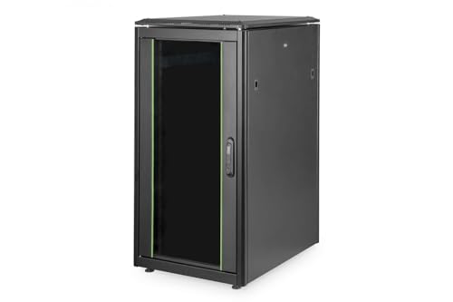 DIGITUS Netzwerkschrank - 19-Zoll Rack 22HE - 60x80 cm - Unique Serie - Traglast 800 kg - Nutztiefe 743 mm - Schwarz von DIGITUS