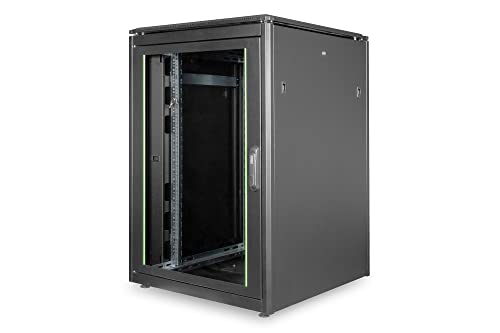 DIGITUS Netzwerkschrank - 19-Zoll Rack 22HE - 80x80 cm - Unique Serie - Traglast 800 kg - Nutztiefe 743 mm - Schwarz von DIGITUS