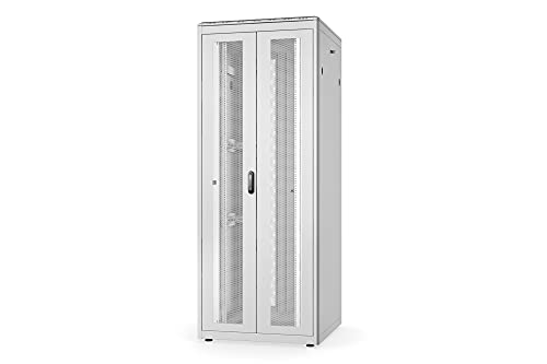 DIGITUS Netzwerkschrank - 19-Zoll Rack 42HE - 80x80 cm - Unique Serie - Traglast 800 kg - Nutztiefe 743 mm - Türen Perforiert (2-Flügelig) - Grau von DIGITUS