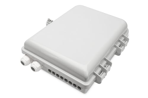 DIGITUS Outdoor FTTH Distributions Box - 16x LC/Duplex oder 16x SC/Simplex - IP65 Schutzklasse - Glasfaser Spleißkasette - Grau von DIGITUS