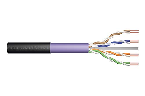 DIGITUS 500 m Cat 6 Outdoor Netzwerkkabel - U-UTP Simplex - BauPVO Eca - LSZH Halogenfrei - 250 MHz Kupfer AWG 23/1 - PoE+ Kompatibel - Erdkabel LAN-Kabel Verlegekabel - Schwarz von DIGITUS