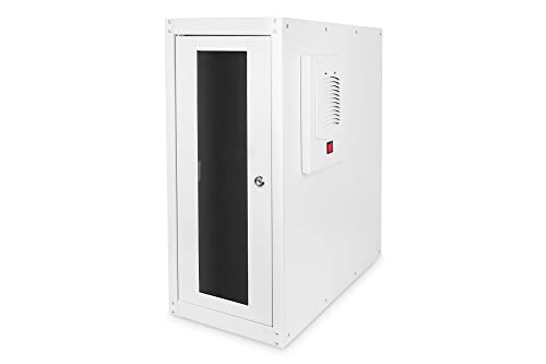 DIGITUS PC-Schrank - IP54 - Abschließbar - Auf Füßen - Innenabmessungen 575x250x550 mm - Aktive Belüftung - Grau von DIGITUS