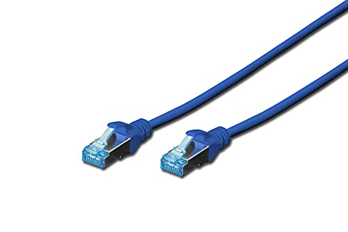 DIGITUS LAN Kabel Cat 5e - 0,5m - RJ45 Netzwerkkabel - SF/UTP Geschirmt - Kompatibel zu Cat-6 & Cat-6A - Blau von DIGITUS