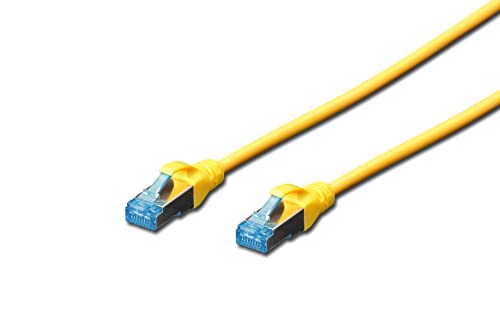 DIGITUS LAN Kabel Cat 5e - 0,5m - RJ45 Netzwerkkabel - SF/UTP Geschirmt - Kompatibel zu Cat-6 & Cat-6A - Gelb von DIGITUS