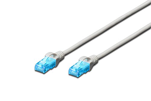 DIGITUS LAN Kabel Cat 5e - 1m - CCA Netzwerkkabel Mit RJ45 - U/UTP Ungeschirmt - Kompatibel zu Cat-6 & Cat-5 - Grau von DIGITUS