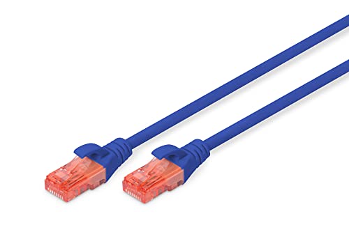 DIGITUS Patch-Kabel Cat-6 - 0.25m - U-UTP Schirmung - Kupfer-Adern - LSZH Mantel - Netzwerk-Kabel - Blau von DIGITUS