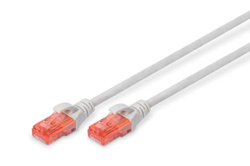 DIGITUS Patch-Kabel Cat-6 - 15m - U-UTP Schirmung - Kupfer-Adern - LSZH Mantel - Netzwerk-Kabel - Grau von DIGITUS