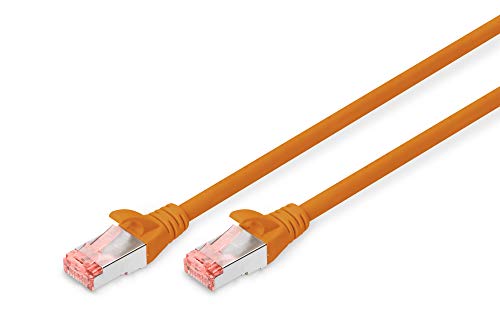 DIGITUS LAN Kabel Cat 6 - 1m - RJ45 Netzwerkkabel - S/FTP Geschirmt - Kompatibel zu Cat 6A & Cat 7 - Orange von DIGITUS