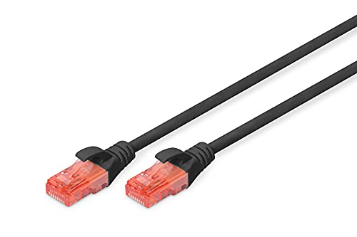 DIGITUS LAN Kabel Cat 6 - 1m - RJ45 Netzwerkkabel - UTP Ungeschirmt - Kompatibel zu Cat-6A & Cat-5e - Schwarz von DIGITUS