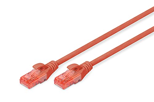 DIGITUS Patch-Kabel Cat-6 - 3m - U-UTP Schirmung - CCA-Adern - PVC Mantel - Netzwerk-Kabel - Rot von DIGITUS